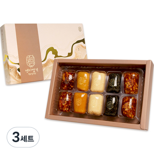 행운합격엿 옛다합격 사각엿 소형 5종 x 2p + 메세지카드 선물세트 120g, 3세트