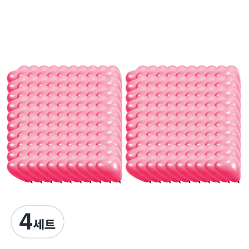 블럭마트 웨딩 룸 장식 하트모양 풍선 100p세트, 핫핑크, 4세트