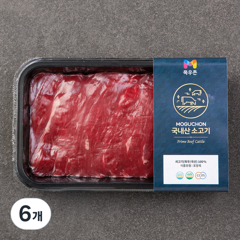 목우촌 국내산 소고기 양지 미절단 국거리용 (냉장), 300g, 6개