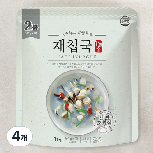 시원하고 깔끔한맛 재첩국 2입 냉장, 1kg, 4개