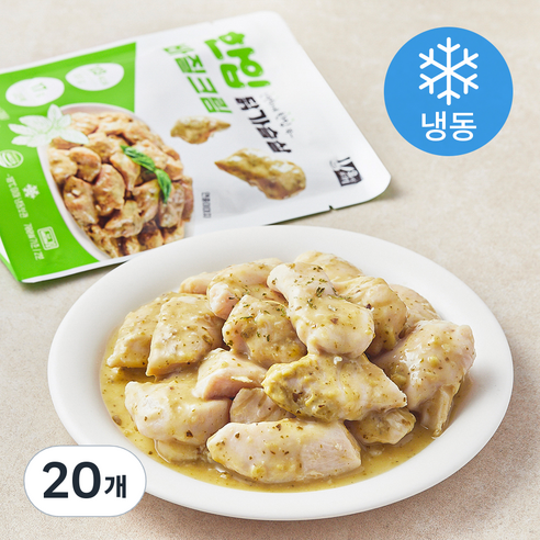 육식토끼 한입닭가슴살 바질크림 (냉동), 100g, 20개