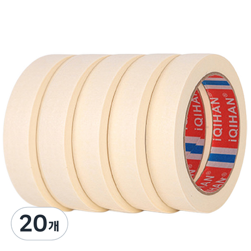 디파워샵 단색 종이 마스킹 테이프 20mm x 20m, 아이보리, 20개