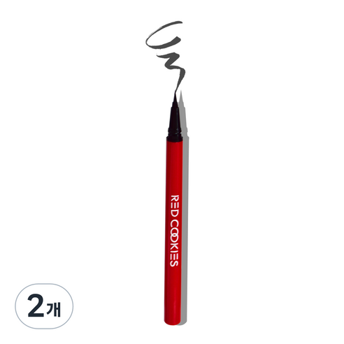 레드쿠키 눈큰 매트 아이라이너 0.5g, 01 블랙, 2개