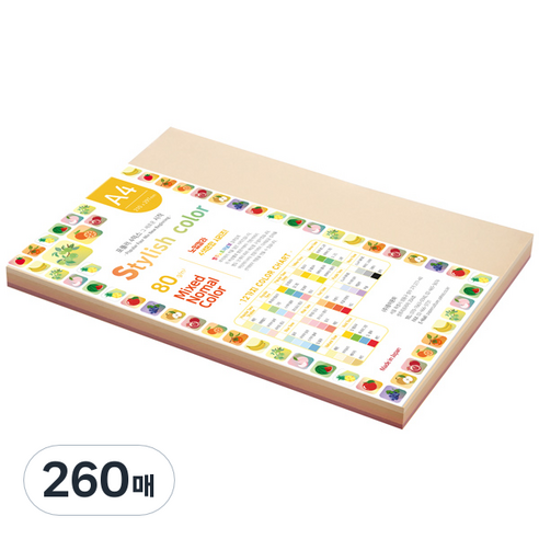 종이문화 스타일리쉬 시즌칼라 색지 혼합 183 SN-Red Tone 80g, A4, 260매