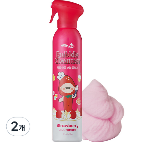 폴메디슨 키즈 아토 올인원 버블 클렌저 딸기향, 311ml, 2개