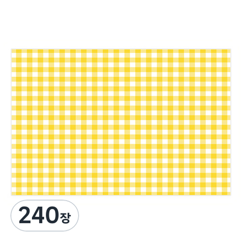 체크무늬 38.5cm x 26cm 포장 노루 유산지, 옐로우, 240장