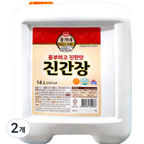 해표 옹가네 진간장, 14L, 2개
