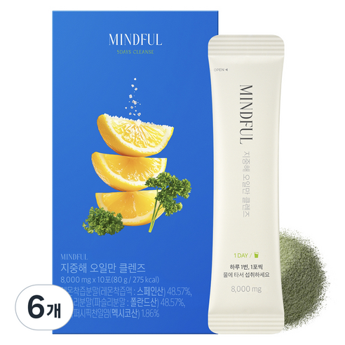 푸드올로지 마인드풀 지중해 오일만 클렌즈, 10회분, 6개