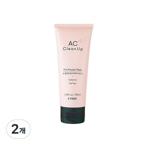 에뛰드 AC 클린업 핑크 파우더 마스크 NEW 100ml, 1개입, 2개