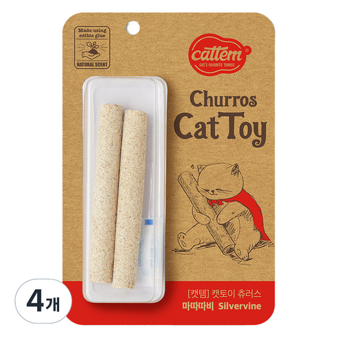 캣템 고양이 츄러스 장난감 0.5 x 13 cm 2p, 마따따비, 4개