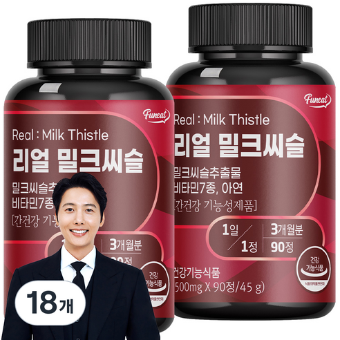 퍼니트 리얼 밀크씨슬 500mg, 90정, 18개