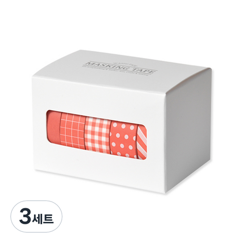 모노라이크 아르떼 마스킹 테이프 5종 세트, Coral, 3세트