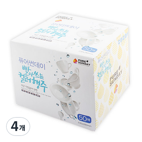 선우랜드 빨아쓰는 컬러행주, 50개, 4개