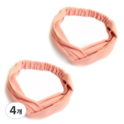블럭마트 꼬임 세안 밴드, 핑크, 4개
