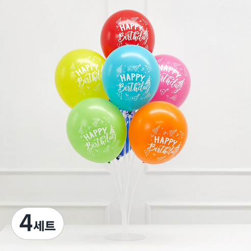 조이파티 스탠드 풍선 세트 생일고깔, 4세트
