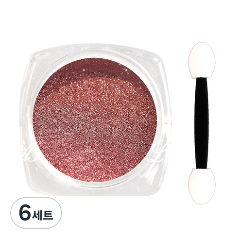 메이브라운 로즈골드 네일 미러파우더 M10141 + 섀도우 팁, 혼합 색상, 6세트