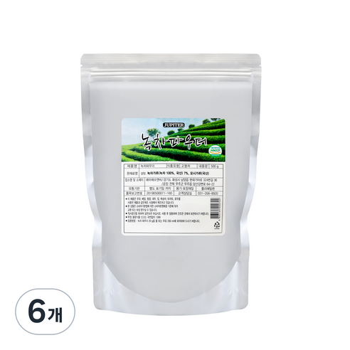 쥬피터 녹차파우더, 500g, 6개, 1개입