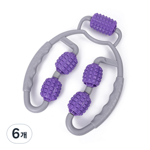 센티브 5롤러 전신 종아리 지압 마사지기, 6개, 퍼플