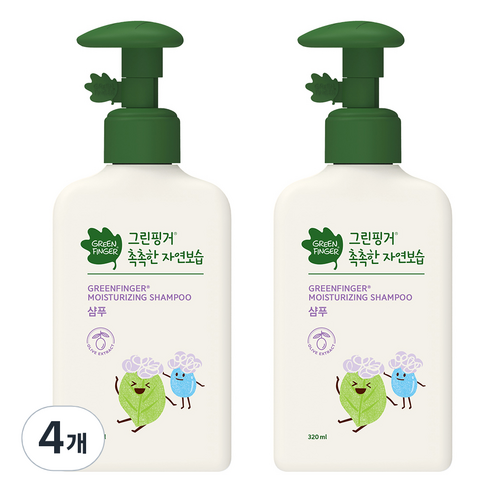 그린핑거 촉촉한 자연보습 베이비 샴푸, 320ml, 4개