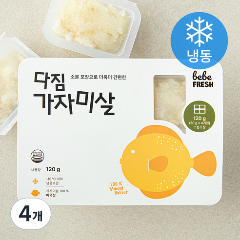 베베프레시 다짐 가자미살 (냉동), 4개, 120g