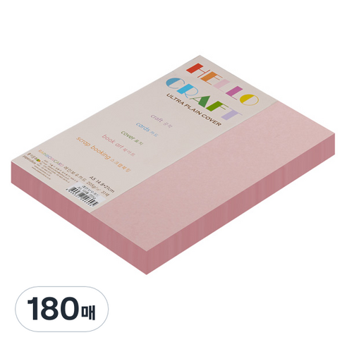 종이문화 친환경색지 레인보우카드 No.24 핑크, A5, 180매