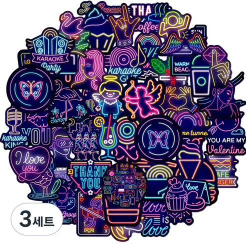 리빙홈디테일 캐리어 노트북 여행 방수 스티커 50p 세트, 타입 W, 3세트