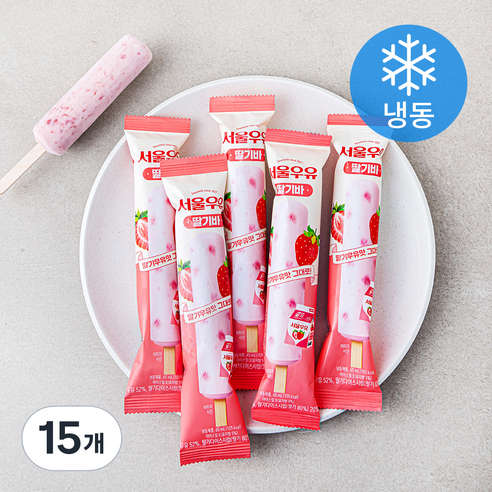 [로켓프레시] 서울우유 딸기바 (냉동), 15개, 1개입, 65ml