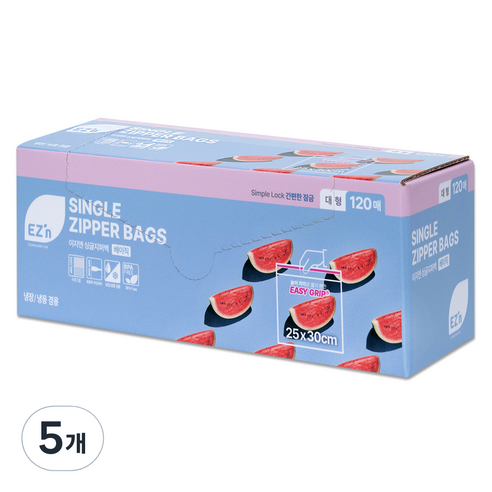 EZn이지엔 베이직 싱글지퍼백, 대(L), 5개, 120개입