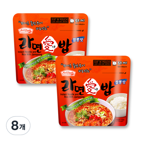 이지밥 라면애밥 짬뽕맛, 110g, 8개