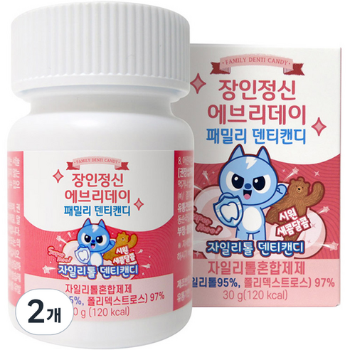 장인정신 에브리데이 패밀리 덴티 캔디, 30g, 2개