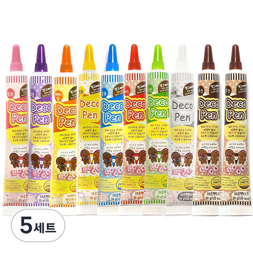 초코 데코펜 10종 세트, 5세트, 20g