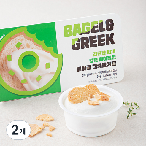베이글 그릭요거트 베이글칩 갈릭버터, 130g, 2개