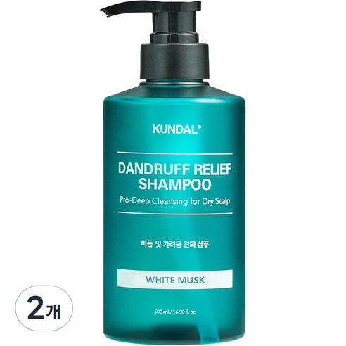쿤달 프로 클린 비듬샴푸 화이트 머스크향, 2개, 500ml
