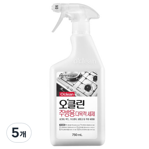 오클린 주방용 세정 스프레이, 750ml, 5개