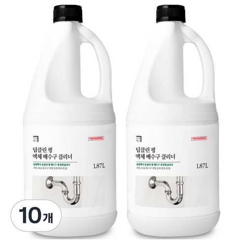 살림백서 딥클린 펑 배수구 세정제 클리너, 1.87L, 10개