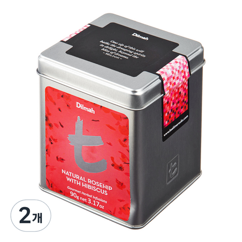 딜마 T시리즈 로즈힙 앤 히비스커스 허브차, 2개, 90g