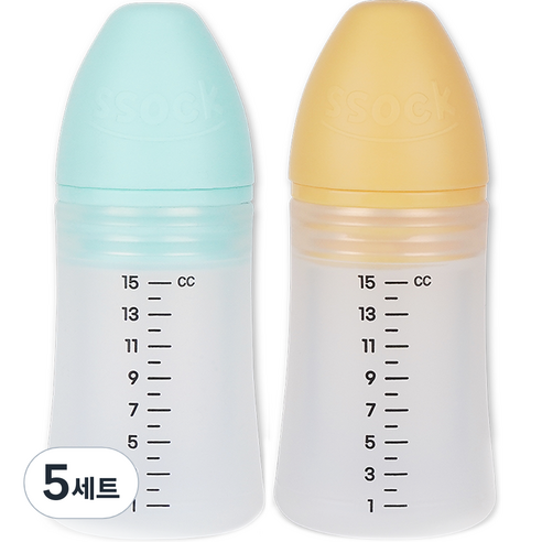 지엠팜 쏘옥 실리콘 투약병 민트 + 옐로우 세트, 5세트