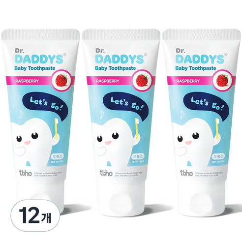 닥터데디스 아동용 무불소 베이비 치약, 60g, 12개