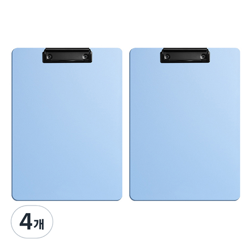 동아피엠에스 세로형 두꺼운 벽걸이 클립보드 A4, 블루, 4개