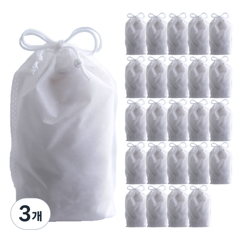 부직포 복주머니 더스트백 30 x 35 cm 25p, 화이트, 3개