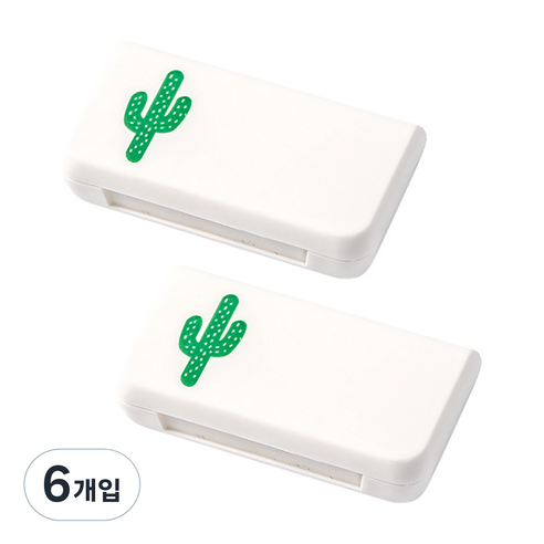 디엠코퍼레이션 알럽홈 플랜트 미니 알약 케이스 선인장, 6개입