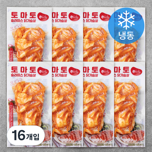 햇살닭 토마토 슬라이스 닭가슴살 (냉동), 100g, 16개입