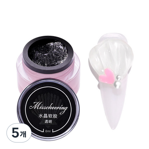 미스치어링 모찌모찌 네일 엠보젤 KJ_01_0, 클리어, 5개, 8ml