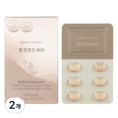마미앤대디 활성엽산 800 15g, 2박스, 30정