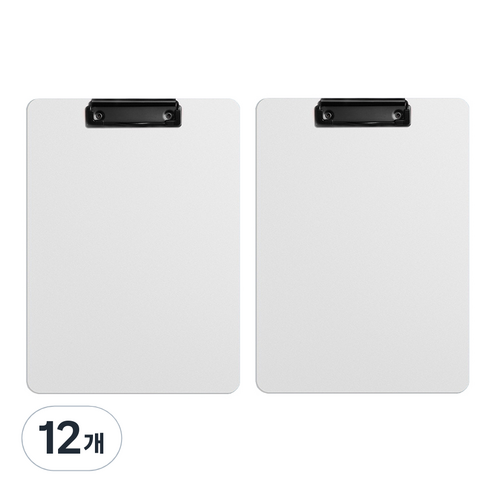 동아피엠에스 세로형 두꺼운 벽걸이 클립보드 31.5 x 22.5 cm A4, 화이트, 12개