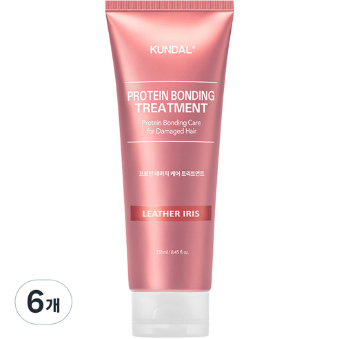 쿤달 프로틴 데미지 케어 트리트먼트 레더아이리스향, 250ml, 6개