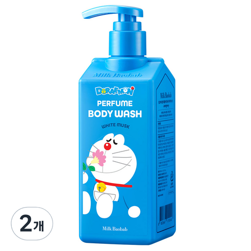 밀크바오밥 퍼퓸 바디워시 화이트머스크향 도라에몽 에디션 랜덤발송, 2개, 300ml