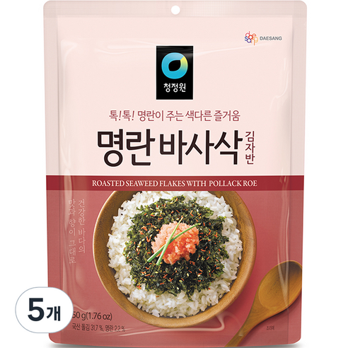 청정원 명란맛 바사삭 김자반, 50g, 5개