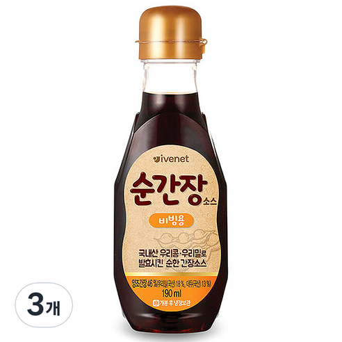 아이배냇베베 순간장 소스 190ml, 비빔용, 3개