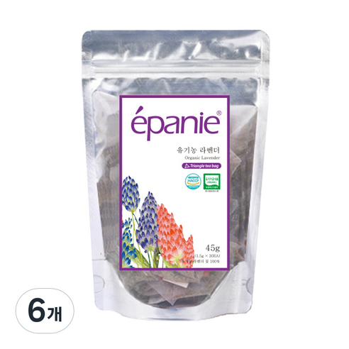 에빠니 유기농 라벤더 티백, 1.5g, 30개입, 6개